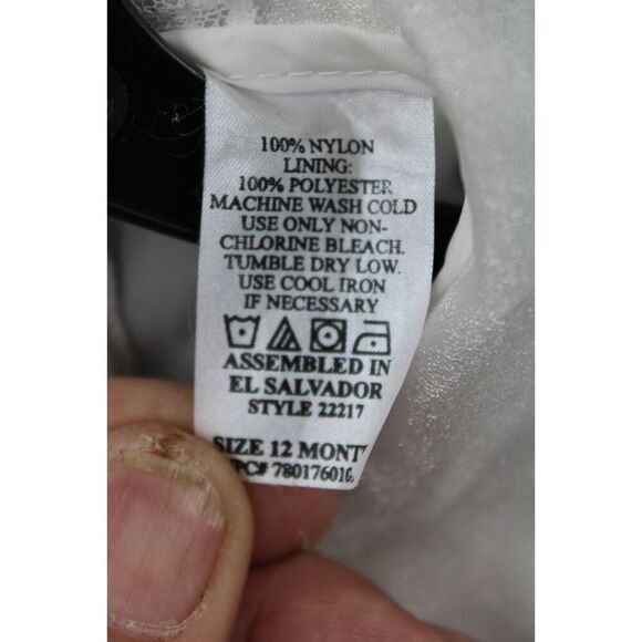 Vintage Rose Cottage Size 12m White Nylon Dress - Picture 11 of 11